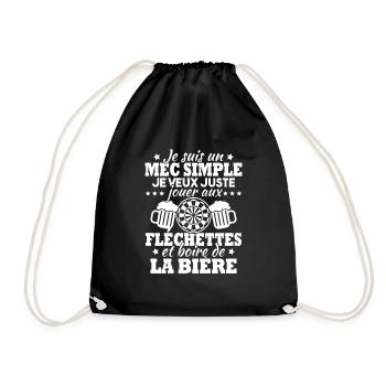 Je veux juste jouer aux fléchettes et bière - Sac de sport léger - noir - Devant