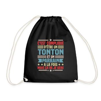 Tonton et Parrain - Sac de sport léger - noir - Devant