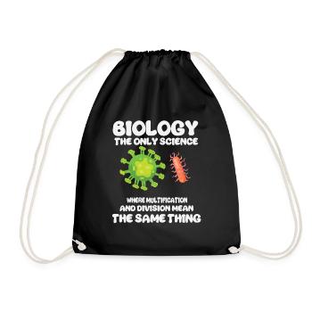 Biologie Lehrer Motiv Naturwissenschaft - Turnbeutel - Schwarz - Vorne