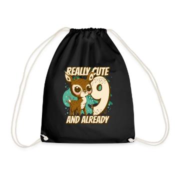 really Cute and already 9 - fawn children birthday - Turnbeutel - Schwarz - Vorne
