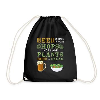 Feiern Bier Party Spruch I Biertrinken - Turnbeutel - Schwarz - Vorne