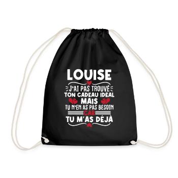 Louise j'ai pas trouvé ton cadeau idéal... - Sac de sport léger - noir - Devant