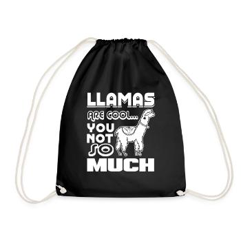 Llama Llamas Are Cool - Drawstring Bag - black - Front