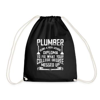 Handwerker Installateur Spruch Klempner - Turnbeutel - Schwarz - Vorne