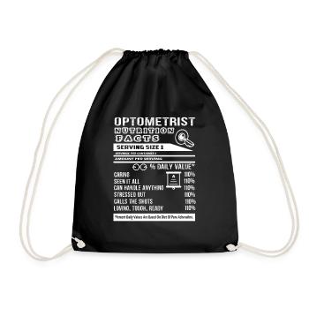 Optometrist Optometrist Nutrition Facts - Drawstring Bag - black - Front