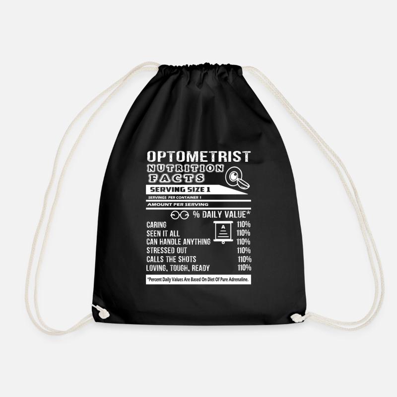 Optometrist Optometrist Nutrition Facts - Drawstring Bag - black