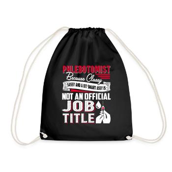 Phlebotomist Phlebotomist Job Title - Drawstring Bag - black - Front