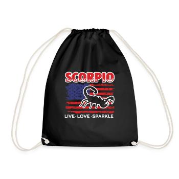 Scorpio Live Love Sparkle Sign Of Zodiac Horoscope - Drawstring Bag - black - Front