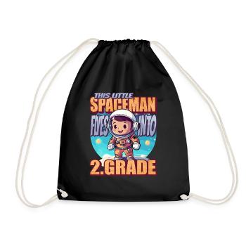 This little astronaut flies into the second - Drawstring Bag - black - Front