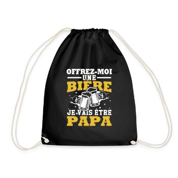 Offrez moi une bière je vais être papa - Sac de sport léger - noir - Devant
