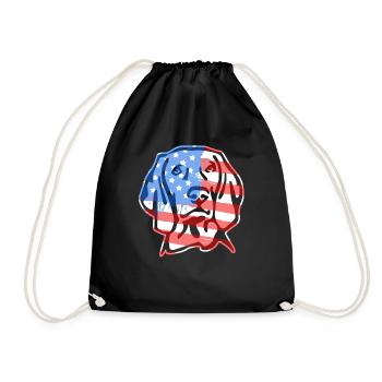 Vizsla Vizsla Flag Face - Drawstring Bag - black - Front