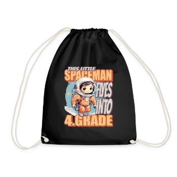 This little astronaut flies into the fourth - Drawstring Bag - black - Front