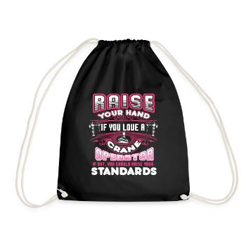 Crane Operator Love A Crane Operator - Drawstring Bag - black - Front