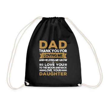 Father daughter gift - Drawstring Bag - black - Front