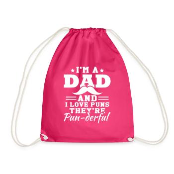 J’adore les jeux de mots | Hommes | Blague de Papa - Sac de sport léger - fuchsia - Devant