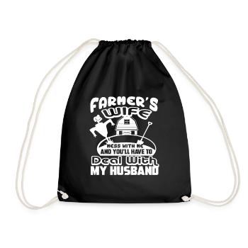Farmer Farmer s Wife Don't Mess With Me - Drawstring Bag - black - Front