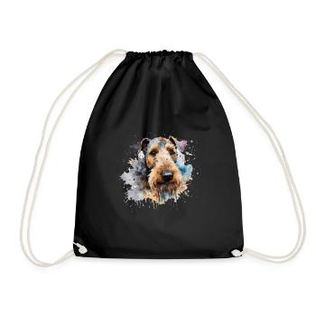 Airedale Terrier - Turnbeutel - Schwarz - Vorne