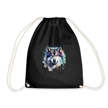 Malamute d’Alaska - Sac de sport léger - noir - Devant