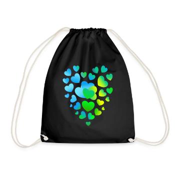 Cœurs bleus, beaucoup de cœurs - Sac de sport léger - noir - Devant