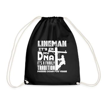 Lineman Lineman Is In My DNA - Drawstring Bag - black - Front