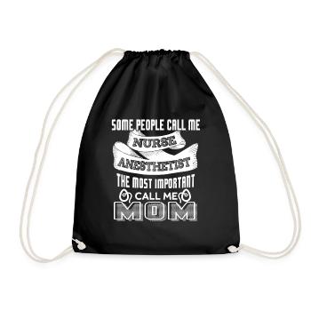 Nurse Anesthetist Nurse Anesthetist Mom - Drawstring Bag - black - Front