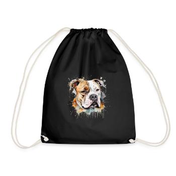 American Bulldog - Drawstring Bag - black - Front