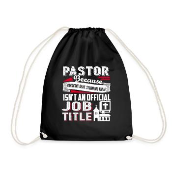 Pastor Pastor Job Title - Drawstring Bag - black - Front