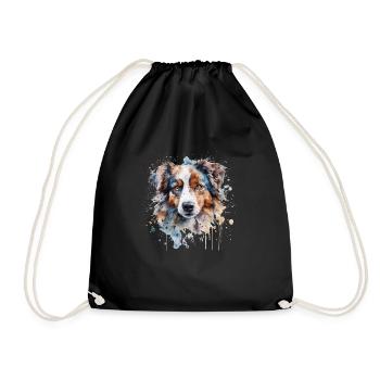 Australian Shepherd - Turnbeutel - Schwarz - Vorne
