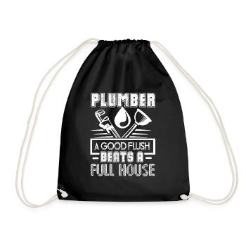 Plumber Plumber Good Flush - Drawstring Bag - black - Front