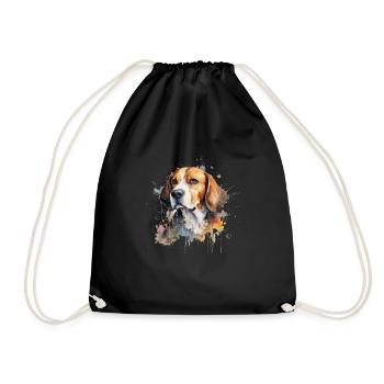 Beagle - Turnbeutel - Schwarz - Vorne