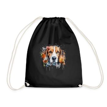 Beagle - Turnbeutel - Schwarz - Vorne
