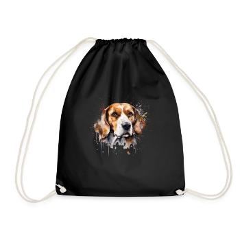 Beagle - Turnbeutel - Schwarz - Vorne