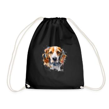 Beagle - Turnbeutel - Schwarz - Vorne