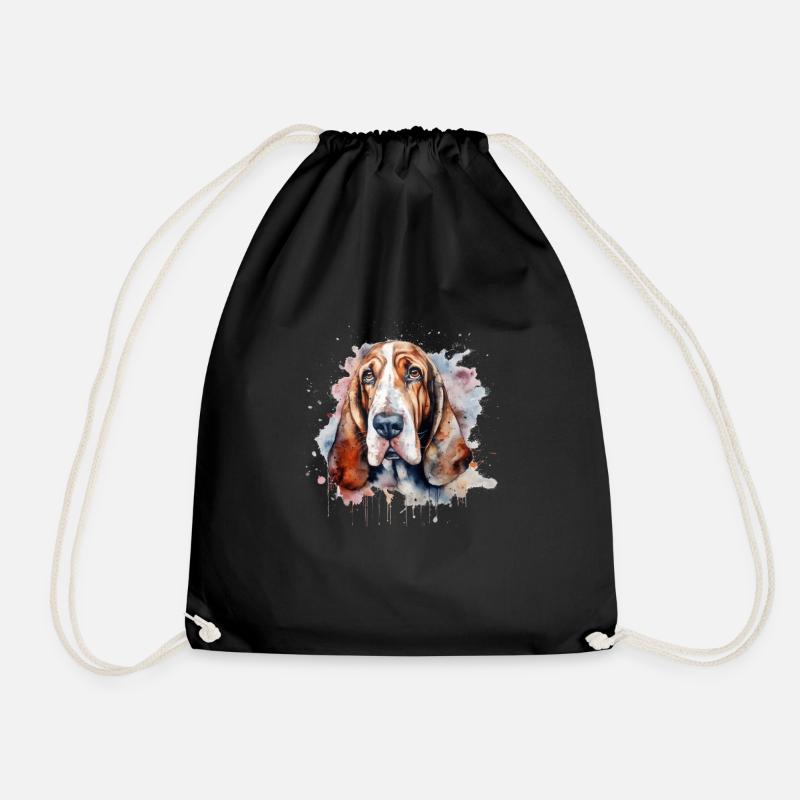 Basset Hound - Turnbeutel - Schwarz