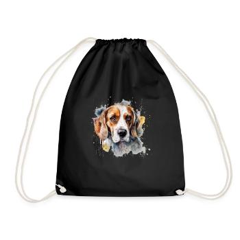 Beagle - Turnbeutel - Schwarz - Vorne