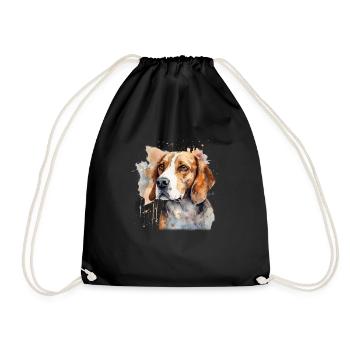 Beagle - Turnbeutel - Schwarz - Vorne