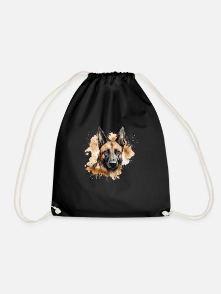 Belgian Malinois - Drawstring Bag - black