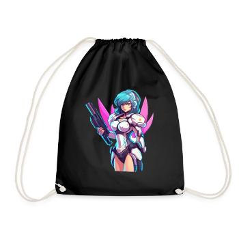 Manga Girl - E-Girl -Warrior Princess - Turnbeutel - Schwarz - Vorne