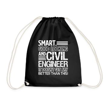 Civil Engineer Good Looking And Civil Engineer - Drawstring Bag - black - Front