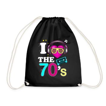 Vintage Années 70 Cassette Et Musique Rétro - Sac de sport léger - noir - Devant