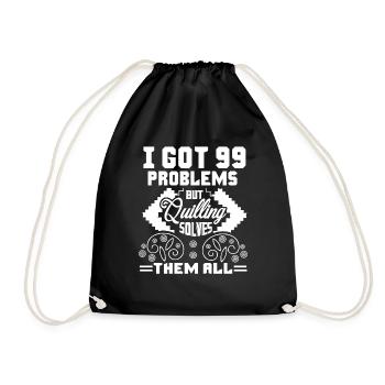 Quilling Quilling Solves All Problems - Drawstring Bag - black - Front