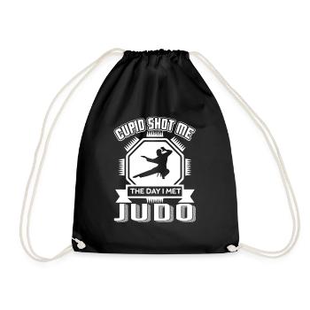 Judo Cupid Shot Me The Day I Met Judo - Drawstring Bag - black - Front