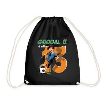 Football Birthday - 13 years old boy - 13. - Drawstring Bag - black - Front