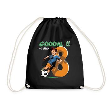Football Anniversaire - 8 ans garçon - 8. - Sac de sport léger - noir - Devant