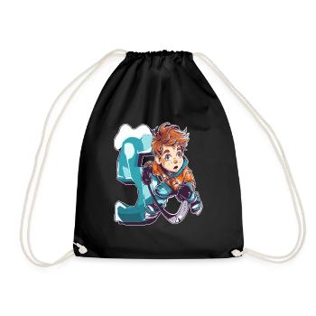 Ice Hockey Birthday - 5 years old boy - 5. - Drawstring Bag - black - Front
