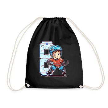 Anniversaire de hockey sur glace - garçon de 8 ans - 8. - Sac de sport léger - noir - Devant