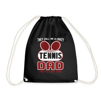 Tennis They Call Me A Crazy Tennis Dad - Drawstring Bag - black - Front