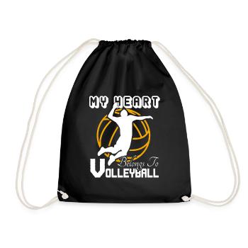 Volleyball My Heart Belongs To Volleyball - Drawstring Bag - black - Front