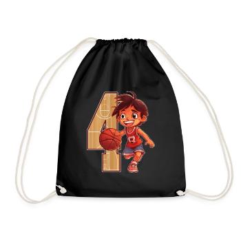 Basketball Anniversaire - 4 ans Garçon - 4. - Sac de sport léger - noir - Devant