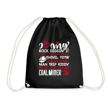 Coal Miner I Love My Coal Miner - Drawstring Bag - black - Front
